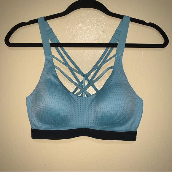 VS Lightweight Blue Strappy Sports Bra Sz 32C - Picture 2 of 6